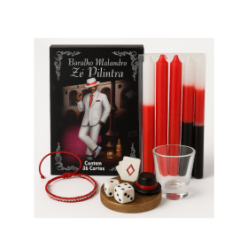 Kit Baralho Zé Pelintra 6 Velas Palito Copo Ofertório Pulseira Kit Baralho Zé Pelintra 6 Velas Palito Copo Ofertório Pulseira