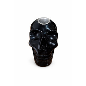 Crânio Porta Velas Negro 10cm Crânio Porta Velas Negro 10cm